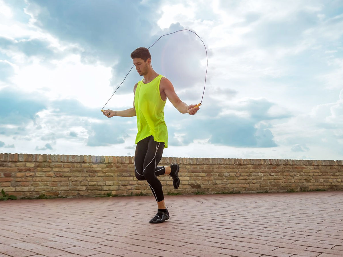 jump rope on one leg