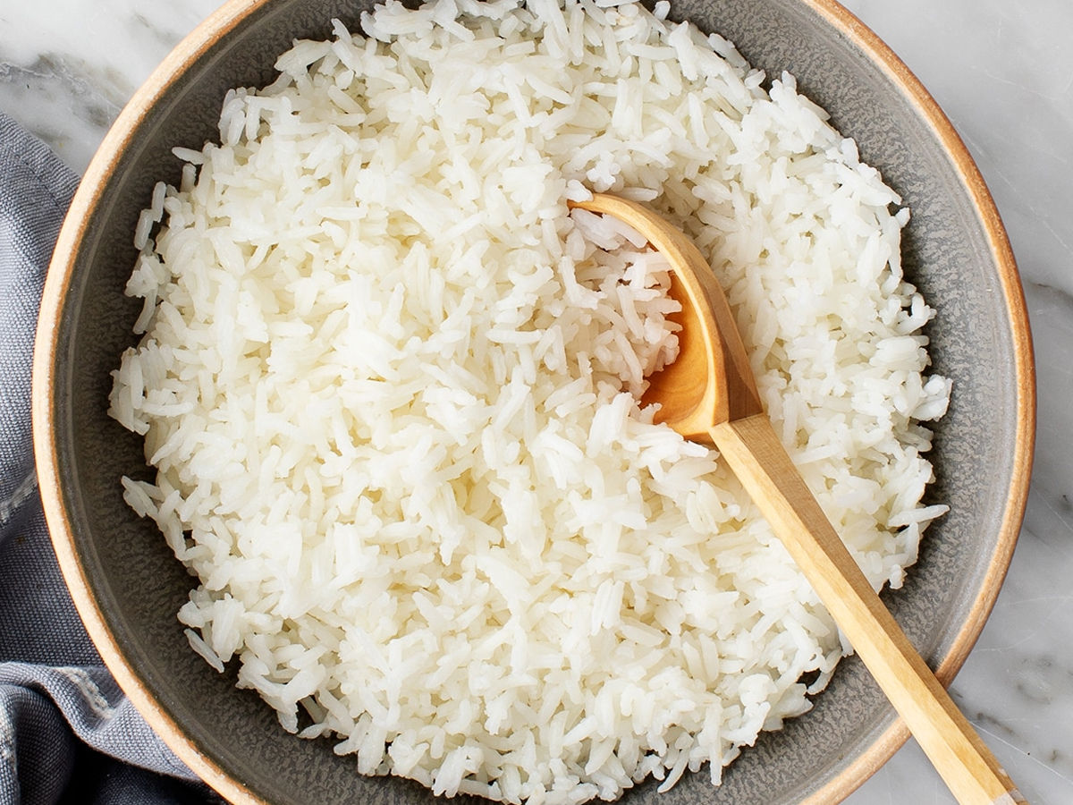 white boiled rice