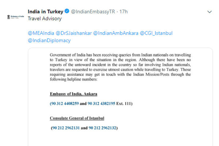 Government of India issued advisory as Turkey supported Pakistan