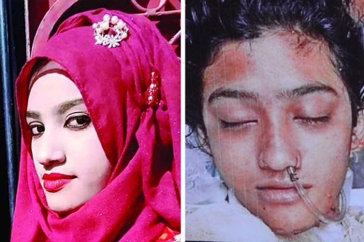 A girl was burnt alive in Bangladesh in April 2019