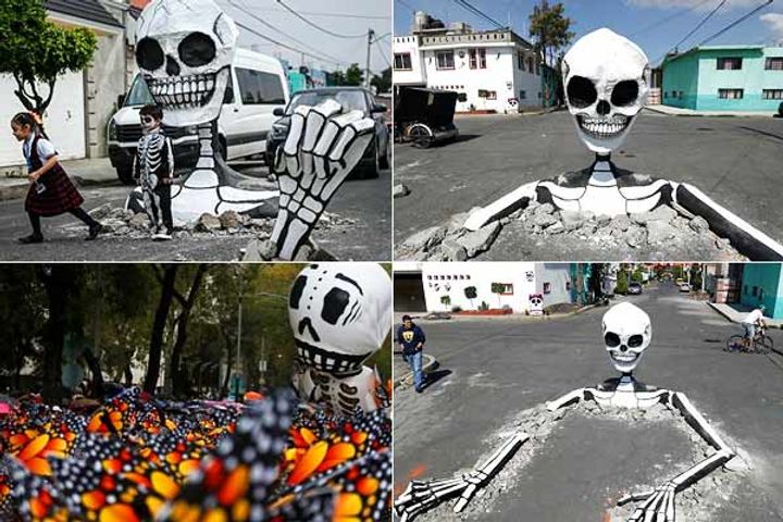 Huge skeletons seen on the streets of Mexico