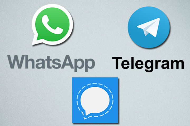 Social media apps such as Telegram and Signal are download