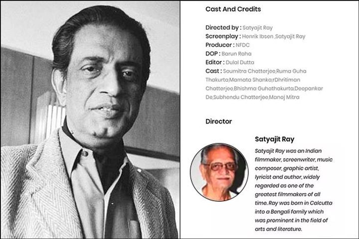  IFFI website shows lyricist Gulzar as filmmaker Satyajit Ray