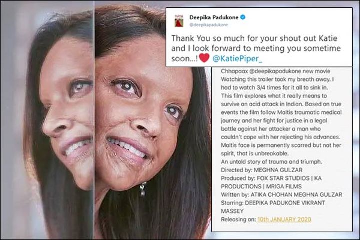 Deepika Padukone looking forward to meet acid attack survivor Katie Piper