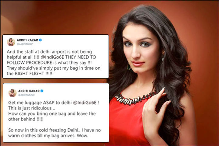 Singer Akriti Kakar baggage misplaced while travelling to Delhi Singer Akriti Kakar baggage misplaced while travelling to Delhi