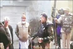 Police officer Akhilesh Narayan Singh is seen making communal statements in Meerut