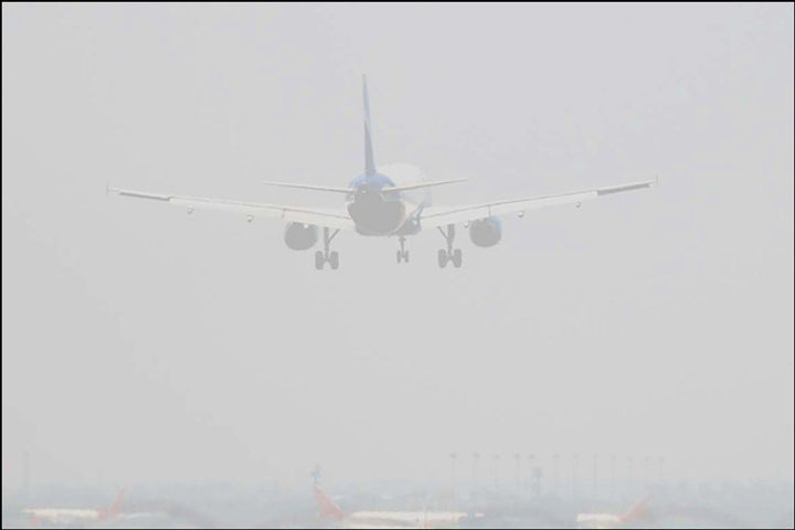Dense fog in Delhi badly affects transportation and 500 flights delayed Dense fog in Delhi badly affects transportation and 500 flights delayed