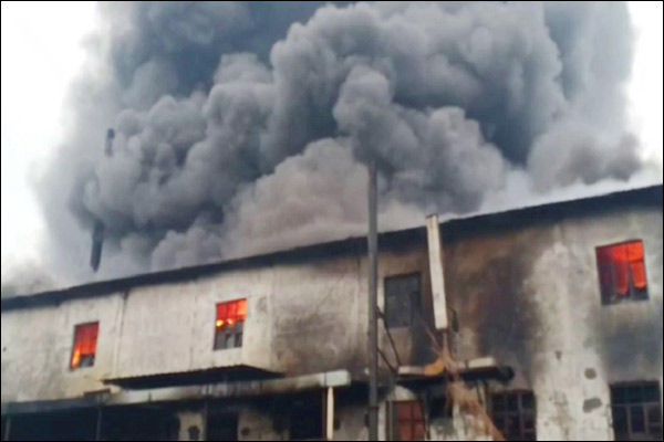 Fire breaks out at Rakesh Textile in Panipat Sector 29