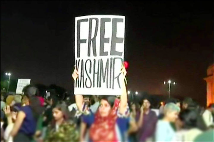 Was talking about Internet shutdown Women with Free Kashmir poster apologizes 