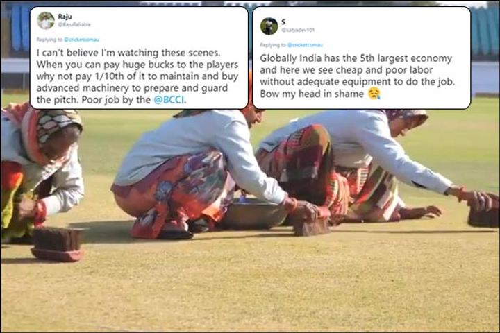Cricket Australia posts video of elderly women sweeping pitch Ganguly criticized for lack of equipme