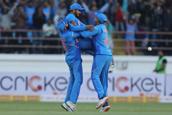 India defeated Australia in the second ODI at Rajkot by 36 runs 