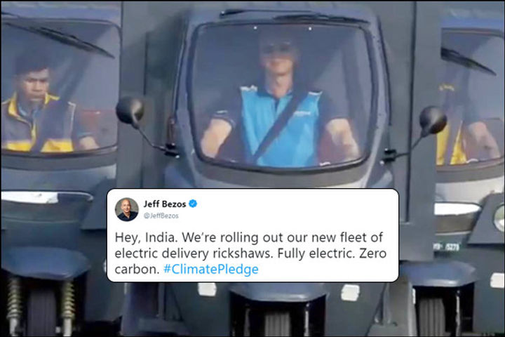 After announcement of $1 billion investment  Amazon rolling out electric delivery rickshaws in India