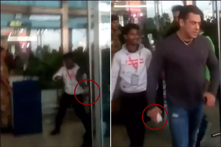 Salman Khan snatches fan phone at Goa airport