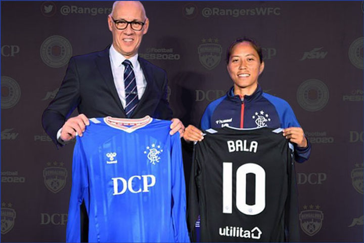 Bala Devi 1st Indian woman to become a professional footballer after being signed by Rangers FC