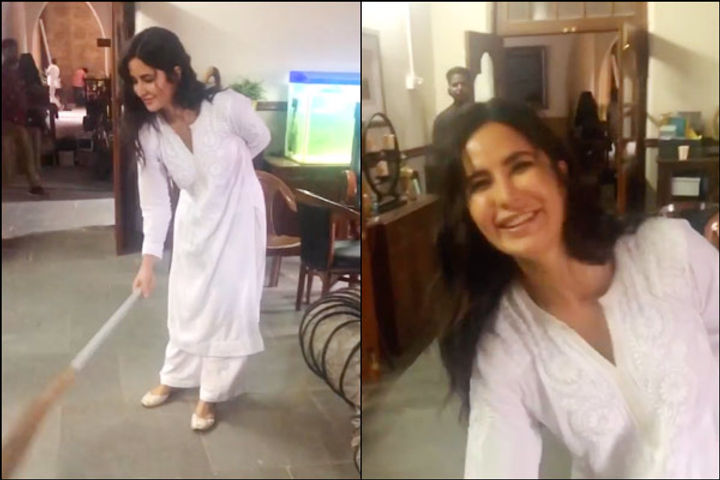 Katrina was seen sweeping the sets of Suryavanshi  Akshay made a video