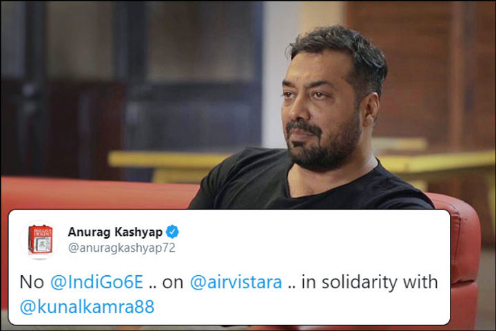 Anurag Kashyap will not travel among the four airlines that ban Kunal Kamra