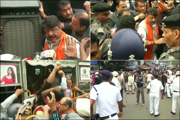 BJP pro CAA rally blocked by police Vijayvargiya and Mukul Roy detained
