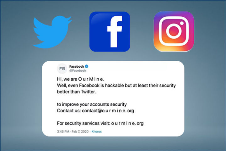 Facebook and  Twitter and Instagram accounts hacked OurMine Group took responsibility