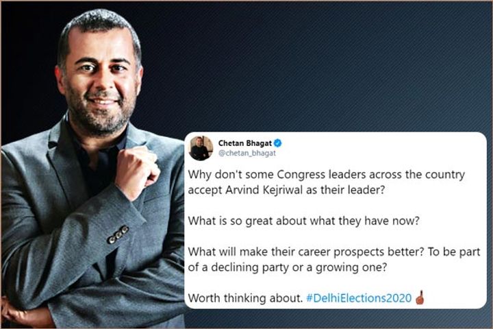 Chetan Bhagat takes a dig at Congress ask them to accept Arvind Kejriwal 