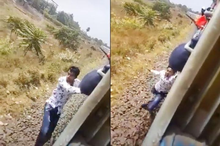 Tik Tok user falls of running train  Railway Ministry shares video