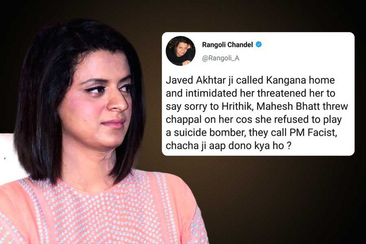 Rangoli Chandel Claims Javed Akhtar Threatened Kangana Ranaut Over Her Hrithik Roshan Spat