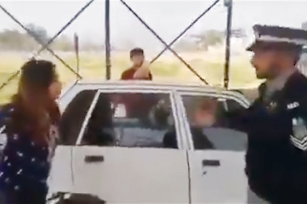 Policeman interrupted in Punjabi then a young girl said  such an act in Muslim country