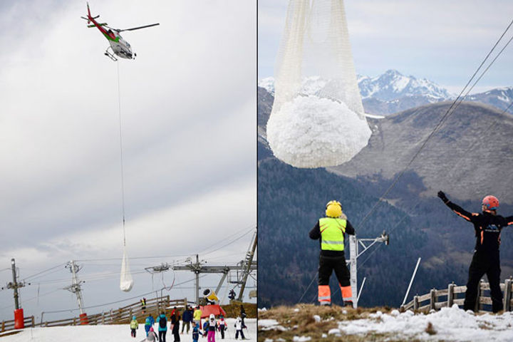 French Resort Fights  Climate Change By Using Helicopters To Bring Snow To The Slopes