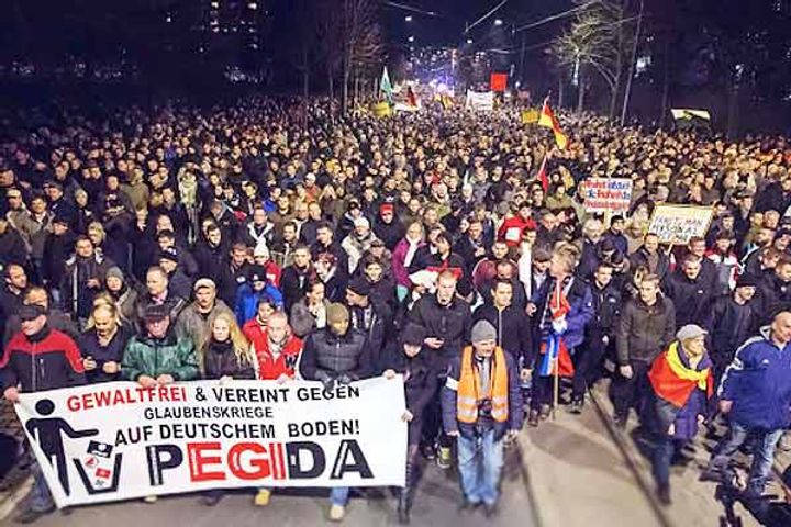 There is protest against Muslims in Germany