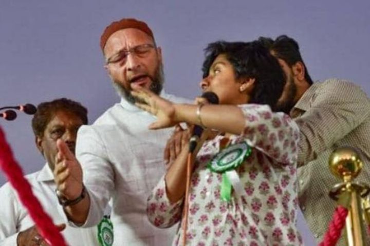 Girl yells Pakistan Zindabad during Owaisi rally AIMIM chief stops her and criticises her statement