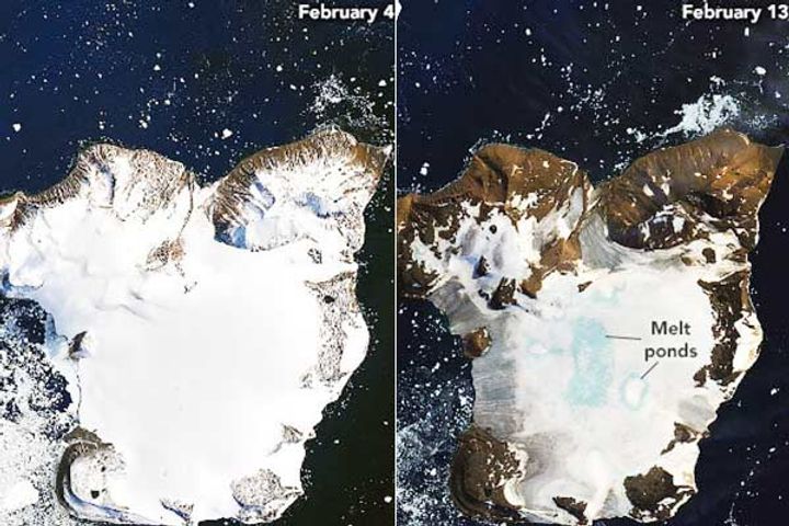 Dramatic Melting of Antarctica Under Record Heat Caught by Shocking NASA Satellite Images