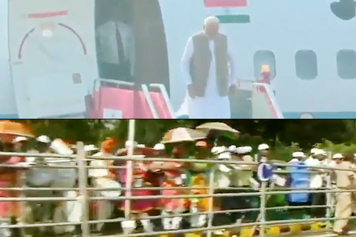 PM Modi arrives at Ahmedabad ahead of Trump arrival
