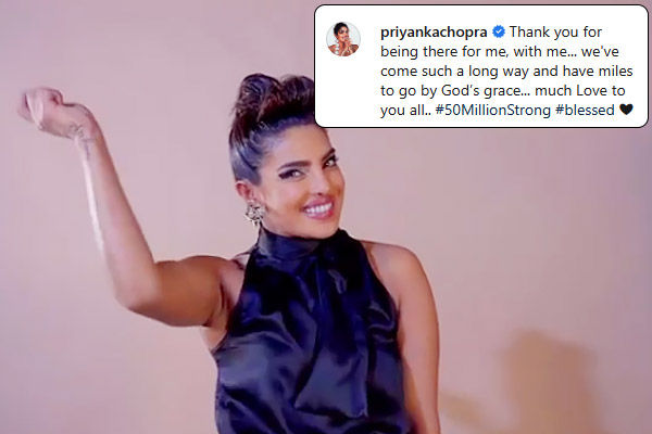 Priyanka Chopra emerged as the first female Indian celeb to achieve 50 million followers on Instagra