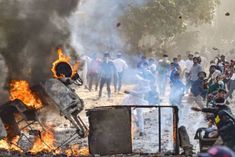 Stoning started again in Maujpur-Brahmapuri vehicles being blown up police helpless