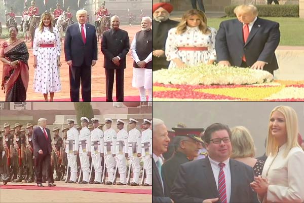 Trump  gets ceremonial guard of honour at Rashtrapati Bhavan