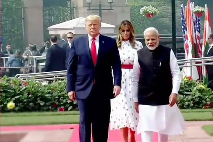 Donald Trump and Melania reach Hyderabad House to meet PM Modi