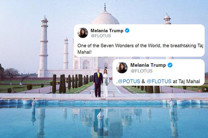 Melania Trump tweets video of Taj Mahal calls it  breathtaking 