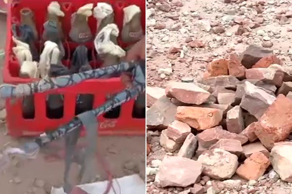  Petrol bombs, and stones or acid poly-bags found in AAP MLA Tahir Hussain terrace