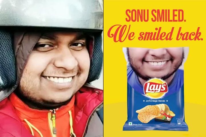 Zomato happy rider Sonu steals hearts on social his smile figures on Lays packs