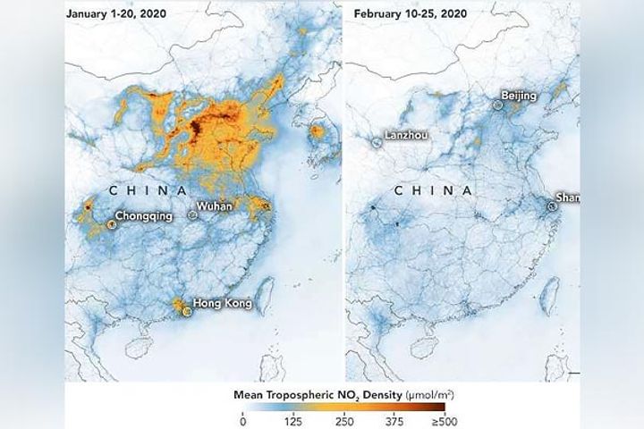 Stunning NASA images show drop in pollution over China amid coronavirus outbreak
