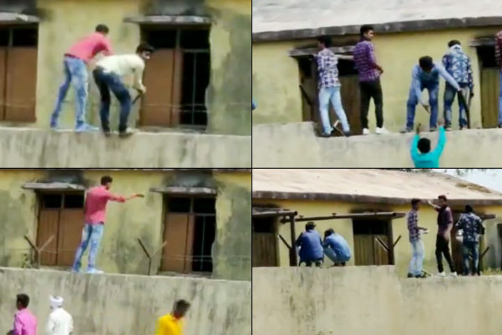 Men climb Maharashtra school wall to help students cheat in Viral video