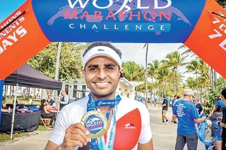 Aditya Raj 1st Indian to complete World Marathon Challenge