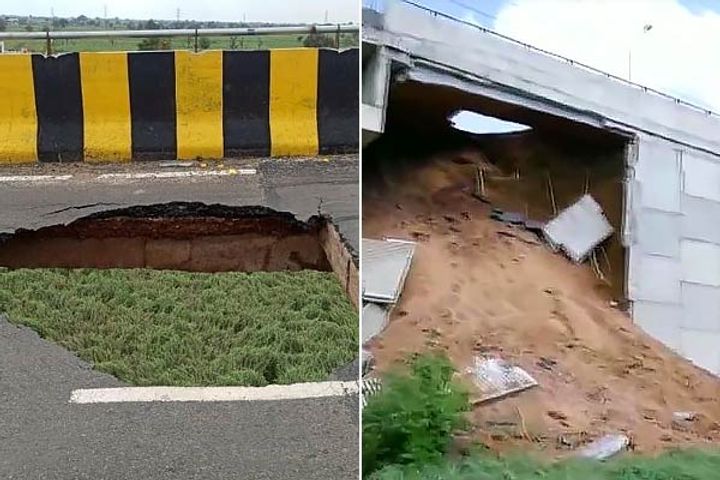 A Gurugram flyover built at Rs 14 crore collapsed in less than 6 months after the inauguration