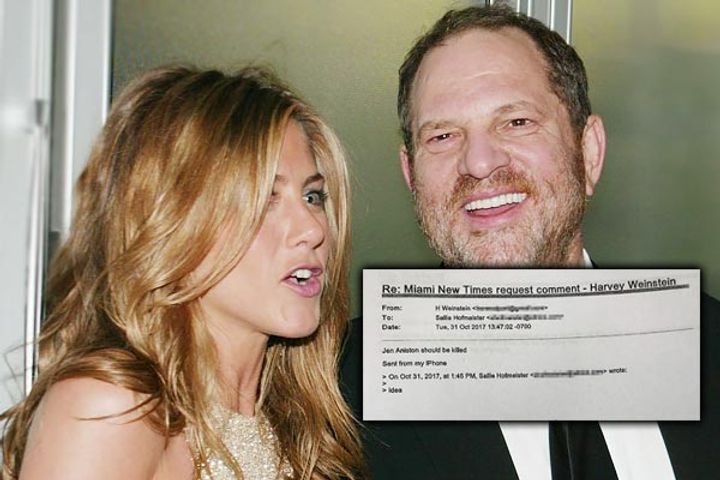 Jennifer Aniston Should Be Killed Harvey Weinstein Accused Of Groping