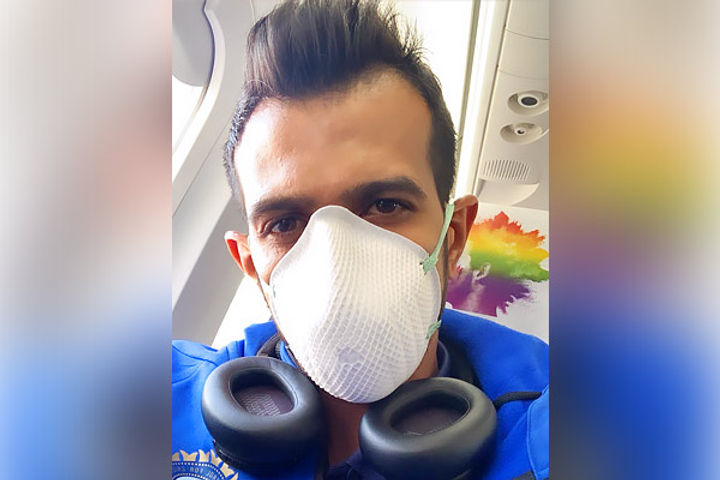 Yuzvendra Chahal posts photo with face mask enroute to Dharamsala for 1st ODI