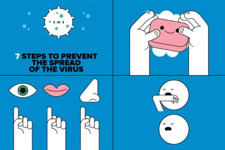 WHO releases animation video with steps to prevent infection from spreading