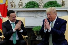  Donald Trump greets Irish Prime Minister Leo Varadkar with Namaste