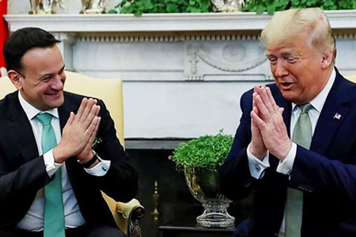 Coronavirus  Trump greets PM Leo Varadkar of Ireland