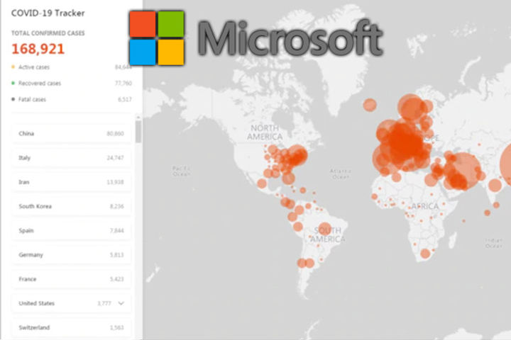 Coronavirus tracking website launched by Microsoft