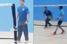 MS Dhoni plays badminton in Ranchi as CSK call off IPL camp