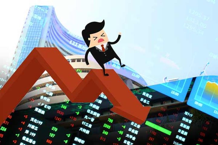 Sensex down 1238.43 points and Nifty at 8607.25 level